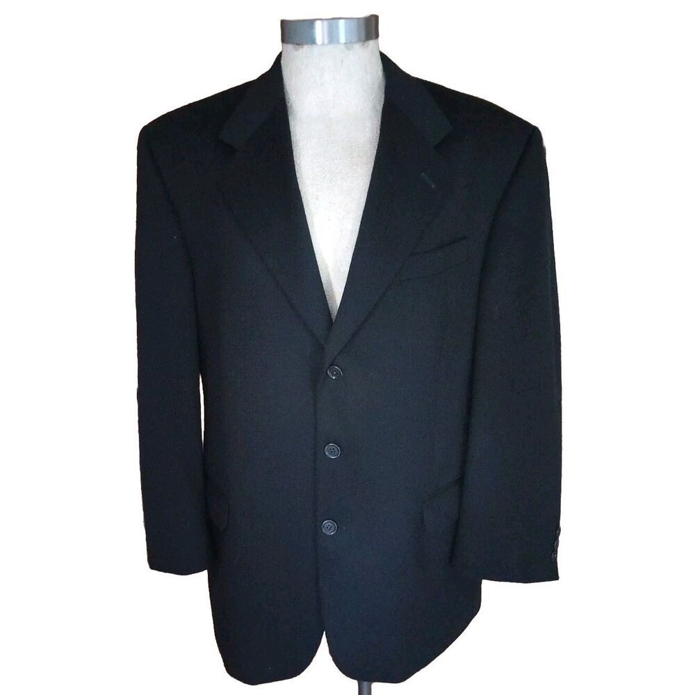 Ing Loro Piana & C. Men's Black 100% Cashmere Jacket Blazer  Chest 46 Manzoni